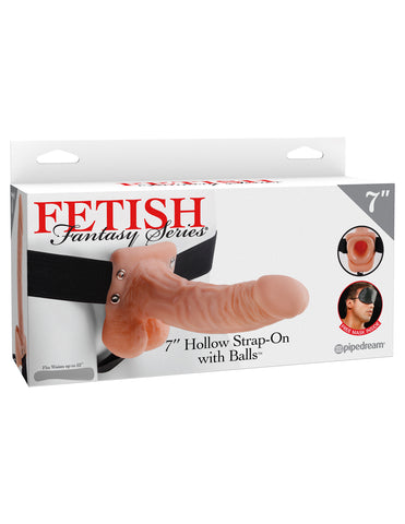 Fetish Fantasy Series 7 Inch Hollow Strap-on With  Balls - Flesh Fetish Fantasy Series 7 Inch Hollow Strap-on With  Balls - Flesh