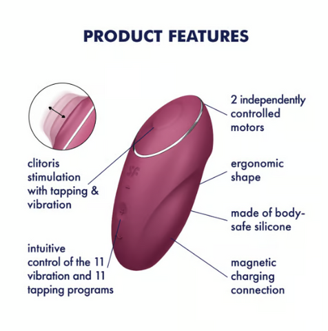 Satisfyer Tap and Climax 1 Vibrator - Grey Satisfyer Tap and Climax 1 Vibrator - Grey