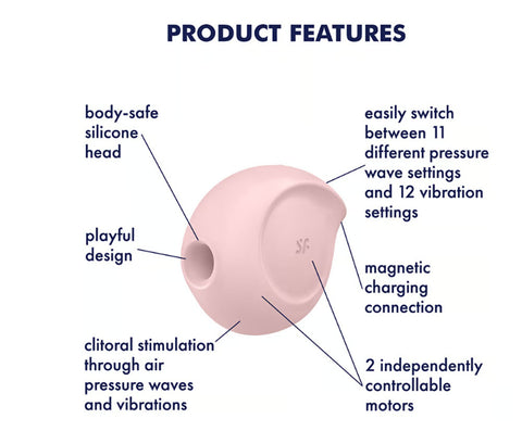 Satisfyer Sugar Rush - Air Pulse Stimulator Plus  Vibration - Rose Satisfyer Sugar Rush - Air Pulse Stimulator Plus  Vibration - Rose
