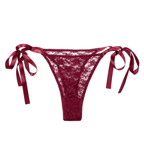 Remote Control Lace Thong Set - Burgundy Remote Control Lace Thong Set - Burgundy