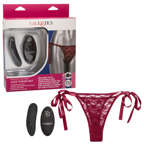 Remote Control Lace Thong Set - Burgundy Remote Control Lace Thong Set - Burgundy