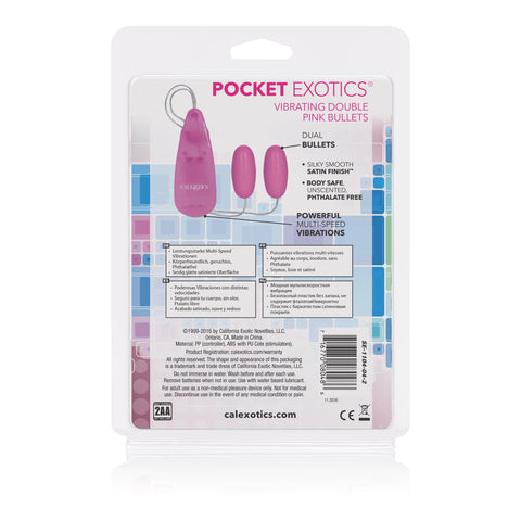 Pocket Exotics Vibrating Double Pink Passion Bullets - Pink Pocket Exotics Vibrating Double Pink Passion Bullets - Pink