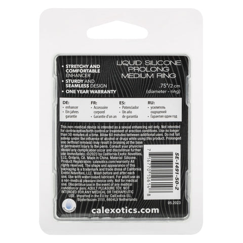 Alpha Liquid Silicone Prolong Medium Ring - Black Alpha Liquid Silicone Prolong Medium Ring - Black