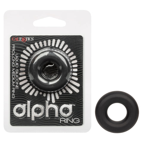 Alpha Liquid Silicone Prolong Medium Ring - Black Alpha Liquid Silicone Prolong Medium Ring - Black