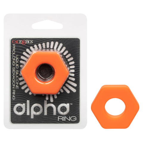 Alpha Liquid Silicone Prolong Sexagon Ring -  Orange Alpha Liquid Silicone Prolong Sexagon Ring -  Orange