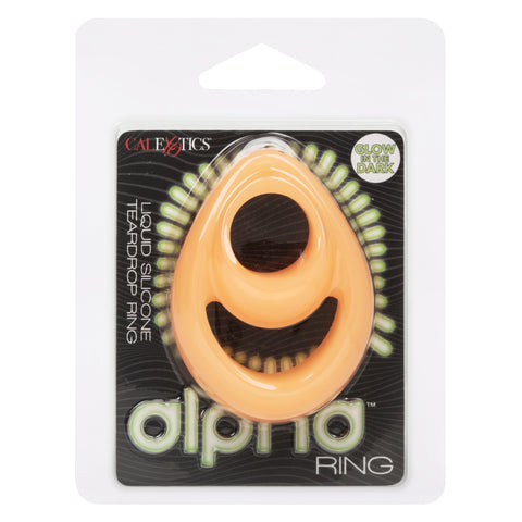 Alpha Glow-in-the-Dark Liquid Silicone Teardrop  Ring - Orange Alpha Glow-in-the-Dark Liquid Silicone Teardrop  Ring - Orange