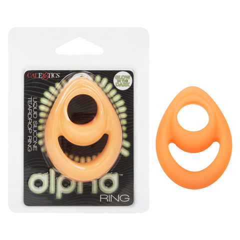 Alpha Glow-in-the-Dark Liquid Silicone Teardrop  Ring - Orange Alpha Glow-in-the-Dark Liquid Silicone Teardrop  Ring - Orange