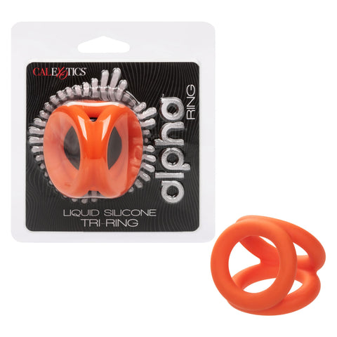 Alpha Liquid Silicone Tri-Ring - Orange  Orange Alpha Liquid Silicone Tri-Ring - Orange  Orange