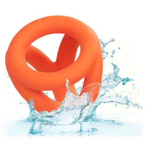 Alpha Liquid Silicone Tri-Ring - Orange  Orange Alpha Liquid Silicone Tri-Ring - Orange  Orange