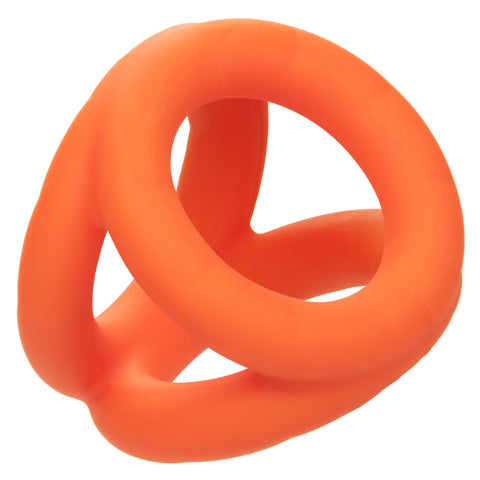 Alpha Liquid Silicone Tri-Ring - Orange  Orange Alpha Liquid Silicone Tri-Ring - Orange  Orange