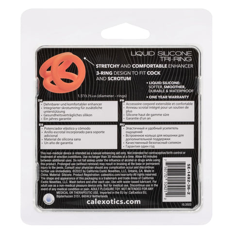 Alpha Liquid Silicone Tri-Ring - Orange  Orange Alpha Liquid Silicone Tri-Ring - Orange  Orange