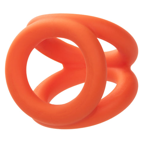 Alpha Liquid Silicone Tri-Ring - Orange  Orange Alpha Liquid Silicone Tri-Ring - Orange  Orange