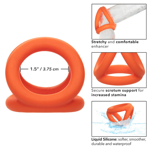 Alpha Liquid Silicone Tri-Ring - Orange  Orange Alpha Liquid Silicone Tri-Ring - Orange  Orange
