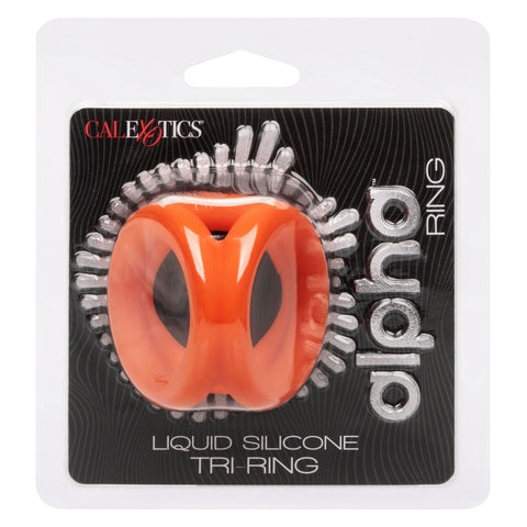 Alpha Liquid Silicone Tri-Ring - Orange  Orange Alpha Liquid Silicone Tri-Ring - Orange  Orange