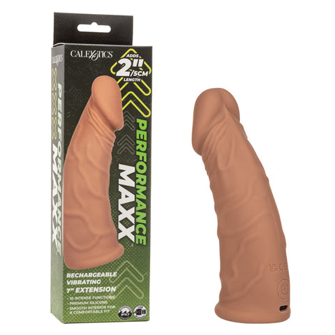 Performance Maxx Rechargeable Vibrating Extension 7" - Brown Performance Maxx Rechargeable Vibrating Extension 7" - Brown