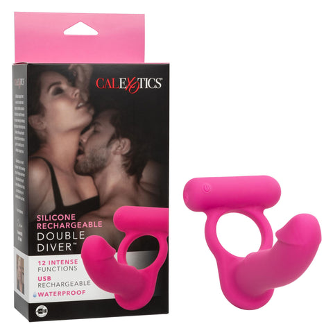 Silicone Rechargeable Double Diver - Pink Silicone Rechargeable Double Diver - Pink