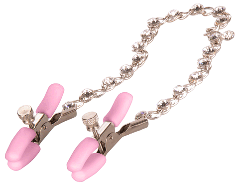 Nipple Play Crystal Chain Nipple Clamps - Pink Nipple Play Crystal Chain Nipple Clamps - Pink