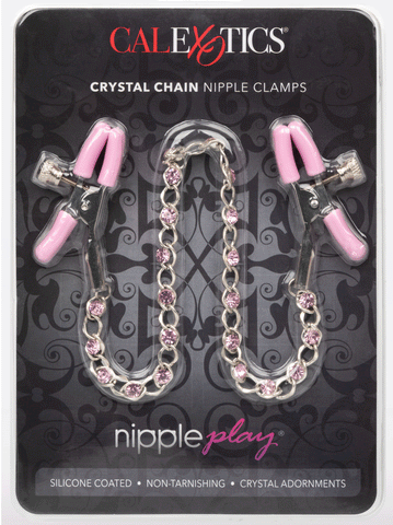Nipple Play Crystal Chain Nipple Clamps - Pink Nipple Play Crystal Chain Nipple Clamps - Pink