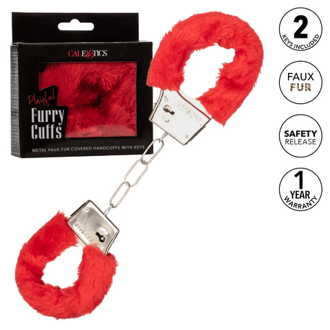 Playful Furry Cuffs - Red Playful Furry Cuffs - Red