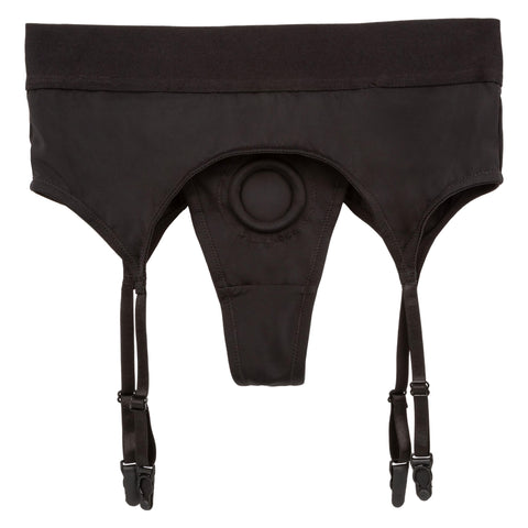 Boundless Thong With Garter - L/xl - Black Boundless Thong With Garter - L/xl - Black