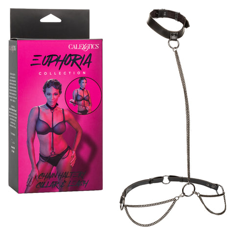 Euphoria Collection Chain Halter/collar and Leash  - Black Euphoria Collection Chain Halter/collar and Leash  - Black