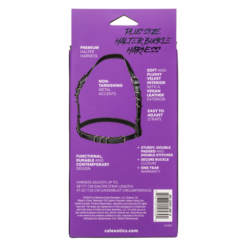Euphoria Collection Plus Size Halter Buckle  Harness - Black Euphoria Collection Plus Size Halter Buckle  Harness - Black