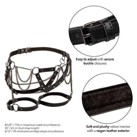 Euphoria Collection Thigh Harness With Chains -  Black Euphoria Collection Thigh Harness With Chains -  Black