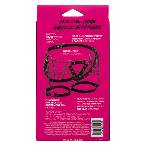 Euphoria Collection Plus Size Thigh Harness With  Chains - Black Euphoria Collection Plus Size Thigh Harness With  Chains - Black