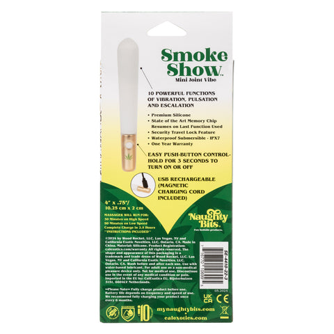 Naughty Bits Smoke Show Mini Joint Vibe - White Naughty Bits Smoke Show Mini Joint Vibe - White