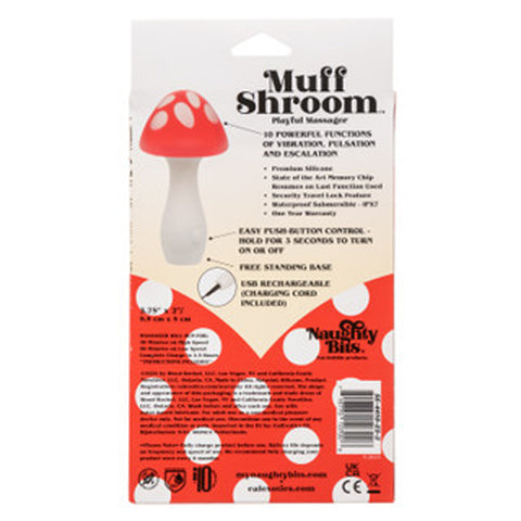 Naughty Bits Muff Shroom Playful Massager - Red Naughty Bits Muff Shroom Playful Massager - Red