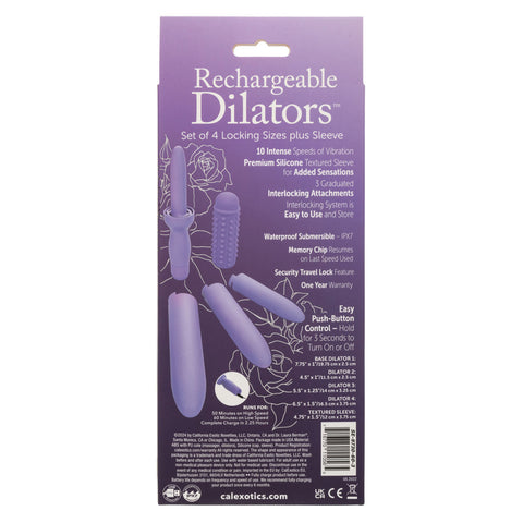 Dr. Laura Berman Rechargeable Dilators Set of 4  Locking Sizes Plus Sleeve - Purple Dr. Laura Berman Rechargeable Dilators Set of 4  Locking Sizes Plus Sleeve - Purple