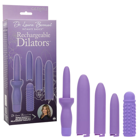 Dr. Laura Berman Rechargeable Dilators Set of 4  Locking Sizes Plus Sleeve - Purple Dr. Laura Berman Rechargeable Dilators Set of 4  Locking Sizes Plus Sleeve - Purple