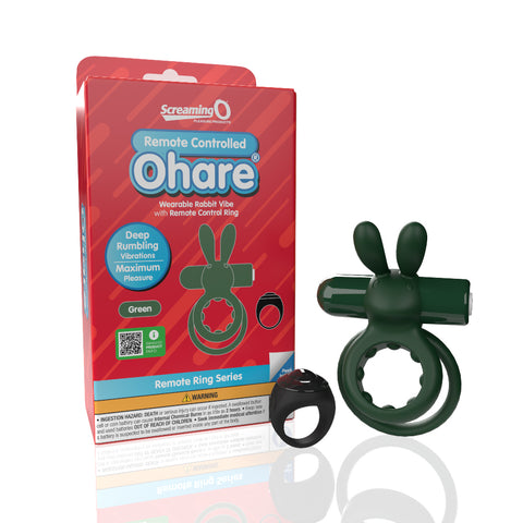 Screaming O Remote Controlled Ohare Vibrating Ring - Green Screaming O Remote Controlled Ohare Vibrating Ring - Green