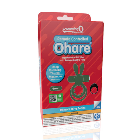 Screaming O Remote Controlled Ohare Vibrating Ring - Green Screaming O Remote Controlled Ohare Vibrating Ring - Green