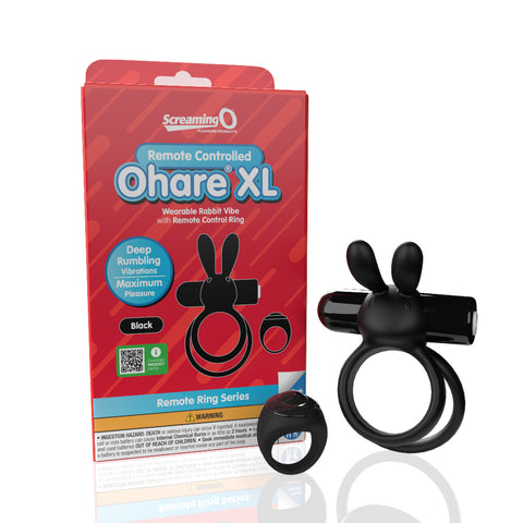 Screaming O Remote Controlled Ohare XL Vibrating  Ring - Black Screaming O Remote Controlled Ohare XL Vibrating  Ring - Black