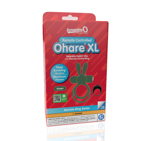 Screaming O Remote Controlled Ohare XL Vibrating  Ring - Green Screaming O Remote Controlled Ohare XL Vibrating  Ring - Green