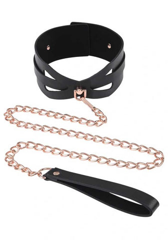 Brat Collar and Leash - Black / Rose Gold Brat Collar and Leash - Black / Rose Gold
