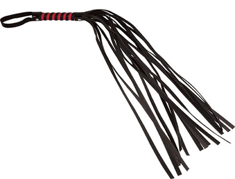 Sex and Mischief Stripe Flogger - Red and Black Sex and Mischief Stripe Flogger - Red and Black