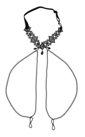 Lace Collar With Nipple Ties Lace Collar With Nipple Ties