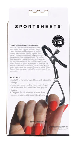 Velvet Noir Tuggable Nipple Clamps Velvet Noir Tuggable Nipple Clamps