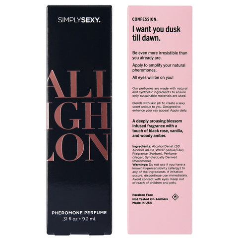 Simply Sex All Night Long - Pheromone Perfume - .31oz | 9.2ml Simply Sex All Night Long - Pheromone Perfume - .31oz | 9.2ml