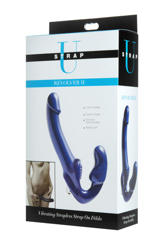 Revolver II Vibrating Strapless Strap on Dildo -  Blue Revolver II Vibrating Strapless Strap on Dildo -  Blue