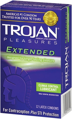 Trojan Pleasures Extended Pleasure - 12 Pack Trojan Pleasures Extended Pleasure - 12 Pack
