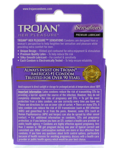 Trojan Her Pleasure Sensations Lubricated  Condoms - 3 Pack Trojan Her Pleasure Sensations Lubricated  Condoms - 3 Pack