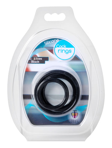 Trinity Silicone Cock Rings - Black Trinity Silicone Cock Rings - Black