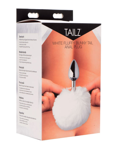 White Fluffy Bunny Tail Anal Plug White Fluffy Bunny Tail Anal Plug