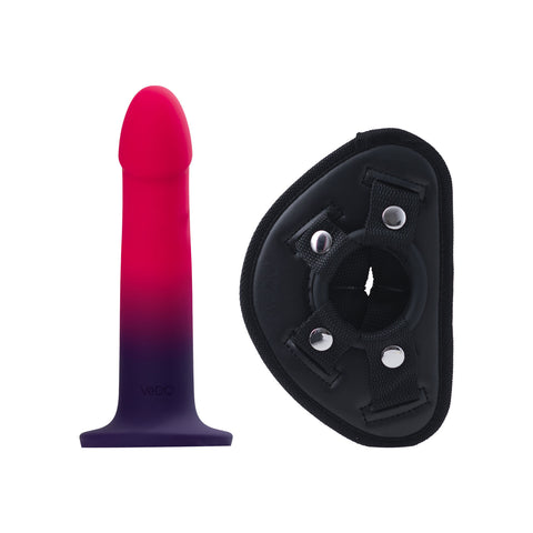 Duo Semi-Realistic Dildo With Harness -  Pink/purple Duo Semi-Realistic Dildo With Harness -  Pink/purple