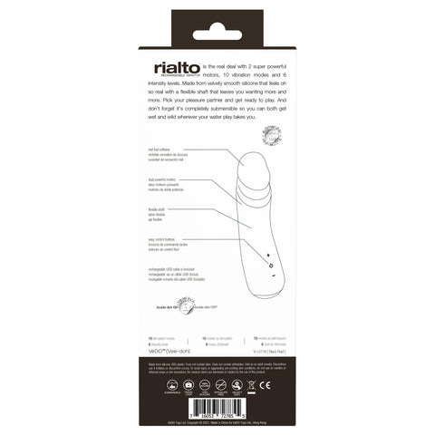 Rialto Rechargeable Vibrator - Black Rialto Rechargeable Vibrator - Black