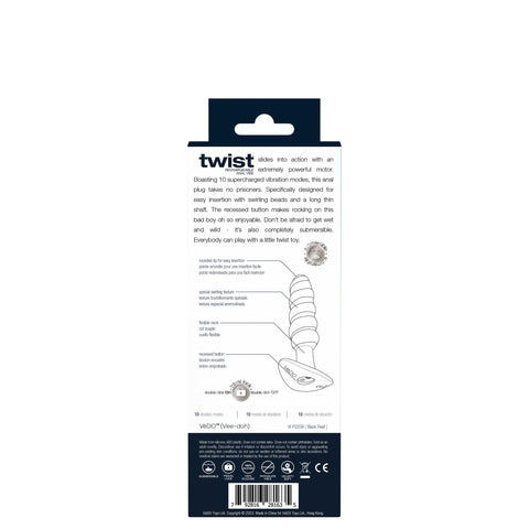 Twist Rechargeable Anal Vibe - Black Pearl Twist Rechargeable Anal Vibe - Black Pearl