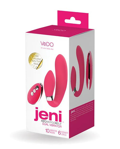 Jeni C-Shaped Dual Motor Vibe With Remote - Pink Jeni C-Shaped Dual Motor Vibe With Remote - Pink